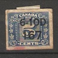 Canada  Excise Duty (o) Optd. 6-10D 167 - Steuermarken