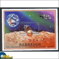 Barbados 1979 Space Moon Landing Mini Sheet Unm - Barbados (1966-...)