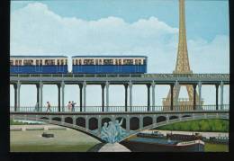 Galerie Naifs Et Primitifs --- Serge De Filippi --- Le Pont Bir Hakeim - Metropolitana