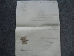 Lettre Quittance De Banque - Crédit Foncier De France - Prêt  En 1885 @ Degenne - Trépreau @ Signature Du Gouverneur - Banca & Assicurazione