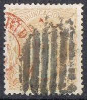 Sello 12 Cuartos Alegoria 1870, Rejilla Y Fechador Rojo De MADRID, Num 113 º - Gebraucht