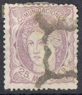 Sello 25 Mils Alegoria 1870, Araña Muda De MADRID, Num 106a º - Used Stamps