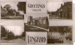 REAL PHOTO POSTCARD MULTI VIEW OF LANGFORD - BEDFORDSHIRE? - Andere & Zonder Classificatie