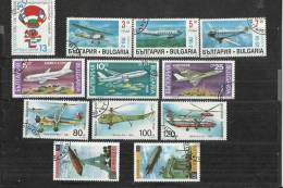 BULGARIA 1989-1990-1995-1998-2000 - AVIATION - 12 STAMPS  USED / NH:1 OF 13 CT BALLON 1989-3 OF OLD AIRPLANES OF 3,00-5, - Used Stamps