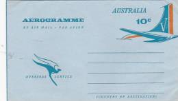 Australia   1967  A 27 10c Tail Of Plane Unused Aerogramme - Luchtpostbladen