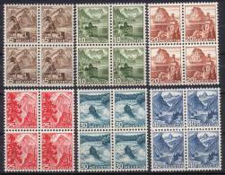 1948 Zu 285-290 / Mi 500-505 / YT 461-466 Blocs De 4 ** / MNH SBK 240,- - Unused Stamps