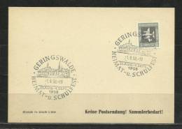 TOP!! DDR * GERINGSWALDE * HEIMAT- UND SCHULFEST * 1958 **!! - Macchine Per Obliterare (EMA)