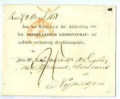 BRIEFOMSLAG Uit 1831 * Van AMSTERDAM Naar NYMEGEN (NEDERLANDS GENOOTSCHAP TOT ZEDELIJKE VERBETERING DER GEVANGENEN (7381 - ...-1852 Prephilately