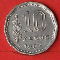 ARGENTINA  10  PESO  1962   KM# 60  -    (1745) - Argentina