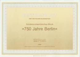 Berlin  1987  Ersttagsblätter  (13 ETBs  Kpl. )  Mi: 1/1987-13/1987 (30,90 EUR) - 1er Día – FDC (hojas)
