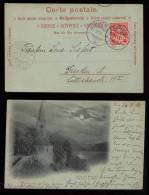 Schweiz 1898 Mondscheinkarte Lac Leman Nach Dresden - Brieven En Documenten