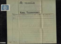 Schweden Sweden 1917 TELEGRAM With TELEGRAF Stamp - Briefe U. Dokumente