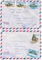 Lot De 2 Lettres Par Avion De Maurice 1995 - 1998 Port Louis Centre C - D Destination ST Nazaire - Maurice (1968-...)