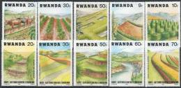 1983 RWANDA 1099-108** Ecologie, érosion - Unused Stamps
