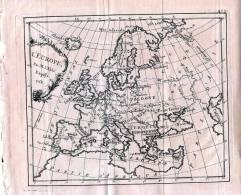 Carte De L'Europe - Gravure Sur Cuivre Originale De 1758 - Andere & Zonder Classificatie