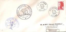 ARIANE L7 Enveloppe Non Illustrée Cachet Stations Csg  + Signatures Oblitérée KOUROU 18/10/1983 - Europe