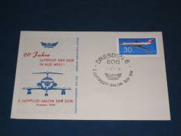 Karte Postkarte DDR Deutschland 1986 20 Jahre LUFTPOST In Der DDR Airmail Dresden 1970 Flugzeug Aircraft - Macchine Per Obliterare (EMA)