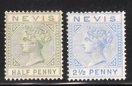 Nevis 1882-90 Queen Victoria 2v Mint - St.Christopher, Nevis En Anguilla (...-1980)