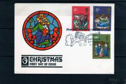 Grande-Bretagne: 1970 Belle Fdc Série Noël 70 Illustration Vitrail "vierge à L'enfant" - Vetri & Vetrate