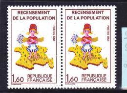 FRANCE N° 2202 1F60 MULTICOLORE CHIFFRE 7 VERT MANQUANT SUR LA CORSE TENANT A NORMAL NEUF SANS CHARNIERE - Unused Stamps