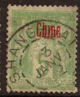 China France P.O. 1894 5c With "SHANG-HAI CHINE 3 JANV 02" CDS &MISSING "." Of "i" VFU - Autres & Non Classés