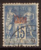 China France P.O. 1894 15c With Opt Variety And Partly "SHANG-HAI" Cds USED - Sonstige & Ohne Zuordnung