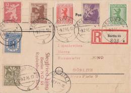 Sow. Zone R-Karte Mif Minr.1-7 Berlin 9.2.46 Gel. Nach Görlitz 17.2.46 - Berlino & Brandenburgo