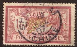 China France P.O. 1902 1f With "SHANG-HAI CHINE 12 JUIL 07"CDS USED - Otros & Sin Clasificación