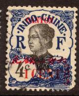 China France P.O. 1919 135c On 4c With "CANTON" Overprint VFU - Other & Unclassified