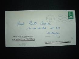 LETTRE TP MARIANNE DE BEQUET 0,60F OBL.MEC. 25-6-1975 ROUBAIX PPAL (59 NORD) + IMPRIMERIE CHEVALIER - Lettres & Documents