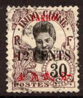 China France P.O. 1919 12c On 30c "PAKHOI" Opt VFU - Sonstige & Ohne Zuordnung