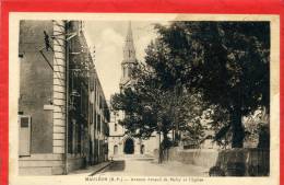 MAULEON AVENUE ARNAUD DE MAITY ET L EGLISE CARTE EN BON ETAT - Mauleon Licharre