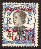 China France P.O. 1919 135c On 4c "KOWANG-TCHEOU" Overprint MLH - Other & Unclassified
