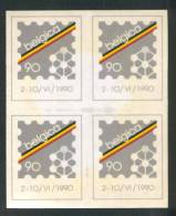 AUTOCOLLANT ANNONCANT L´EXPOSITION PHILATELIQUE BELGICA 90 - Briefmarkenmessen