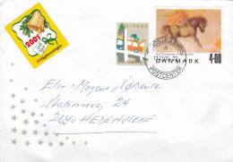 Denmark Deluxe 2000 Cover Brief To HEDEHUSENE Gemälde Pegasus Trampedach Stamp Briefmarke Rheumatism Label Stars Cachet - Cartas & Documentos