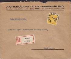 Sweden AKTIEBOLAGET OTTO HAMMARLIND Registered Einschreiben Deluxe NYLAND 1923 Cover Brief To HUSKVARNA - Storia Postale