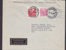 Sweden Airmail Luftpost SANDVIKENS JERNVERKS AKTIEBOLAG, STOCKHOLM Avg. 1945 Cover Brief To USA - Covers & Documents