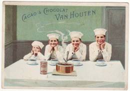 CHROMO Cacao & Chocolat Van Houten Enfants Cuisiniers Toque Casserole Tasse - Van Houten