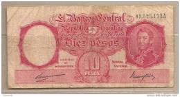 Argentina - Banconota Circolata Da 10 Peso - 1935 - Argentinië