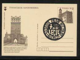 POLAND 1982 700 YEARS NIEMCZA TOWN RIGHTS COMM CANCEL ON PC 750 YEARS SANDOMIERZ RARER I.80 DATE - Covers & Documents