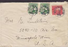 Sweden Mult Franked Deluxe BLOMSKOG 1934 Cover Brief To MINNEAPOLIS United States Lion Löwe & King Gustav V. - Storia Postale