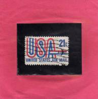 USA - STATI UNITI 1968 1971 AIRMAIL AIR MAIL POSTA AEREA CENT. 21 USED - 3a. 1961-… Afgestempeld