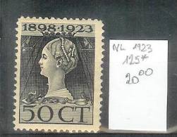 Nederland - Yv 125 - 50 Cent Wilhelmina - Mint Hinged - Neuf Charnière - Ungebraucht