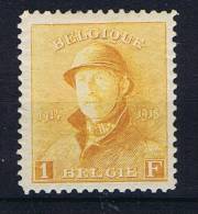 Belgium: OBP  175, MH/*, 1919 - 1915-1920 Alberto I