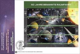 ONU Vienne 2011 - FDC Feuille "50 Jahre Bemannte Raumfahrt" - FDC