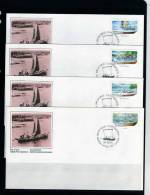 Canada: 1990 4 Belles Fdc Embarcations Du Canada Doris, Chaloupe, Barge, Et Canoé - 1981-1990