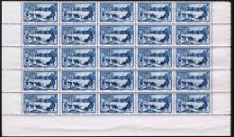 Attelage De Chiens 25  Cent Surchargé « FRANCE LIBRE - F.N.F.L.» Bloc De 25 Ex **  Rarissime!! Yv 253 - Unused Stamps