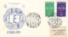 FRANCE 1959 EUROPA CEPT FDC /ZX/ - 1959