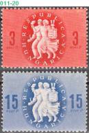 HUNGARY, 1946, Liberation, Republic Memorial, Sc/Mi 723-24 / 878-79 - Neufs