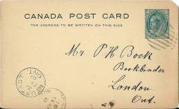 Entiers Postaux  Canada Post Card Pour Mr Bock A Londres - 1903-1954 Reyes